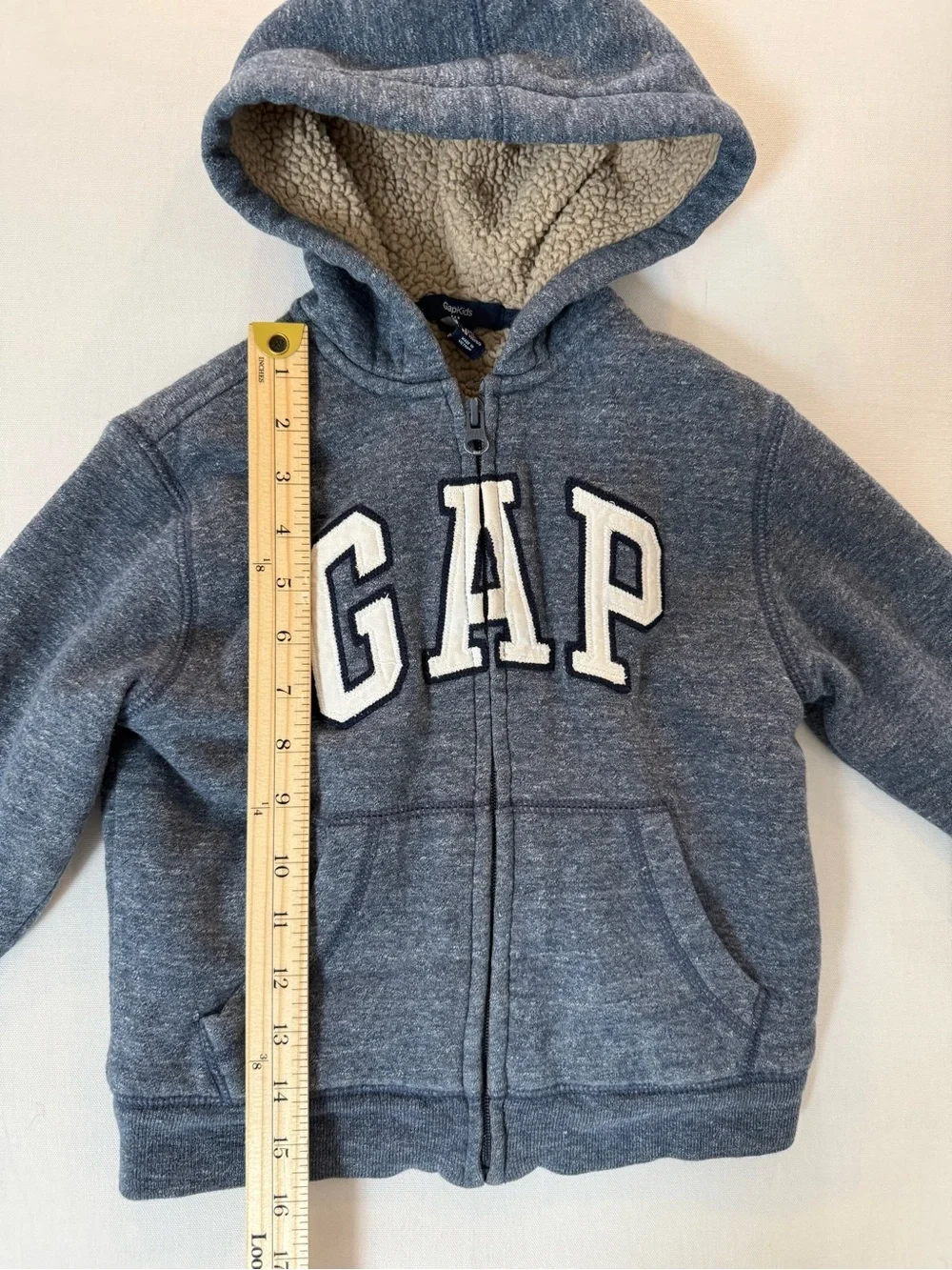 GAP Kids Navy Heather Sherpa Zip Hoodie